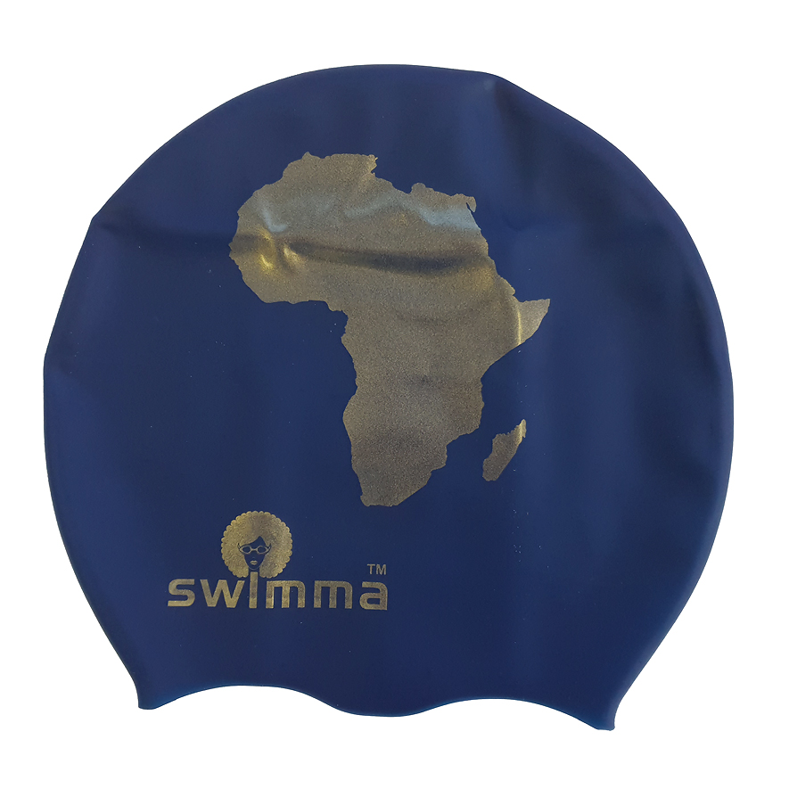 Afro-Midi Africa Navy Gold Print